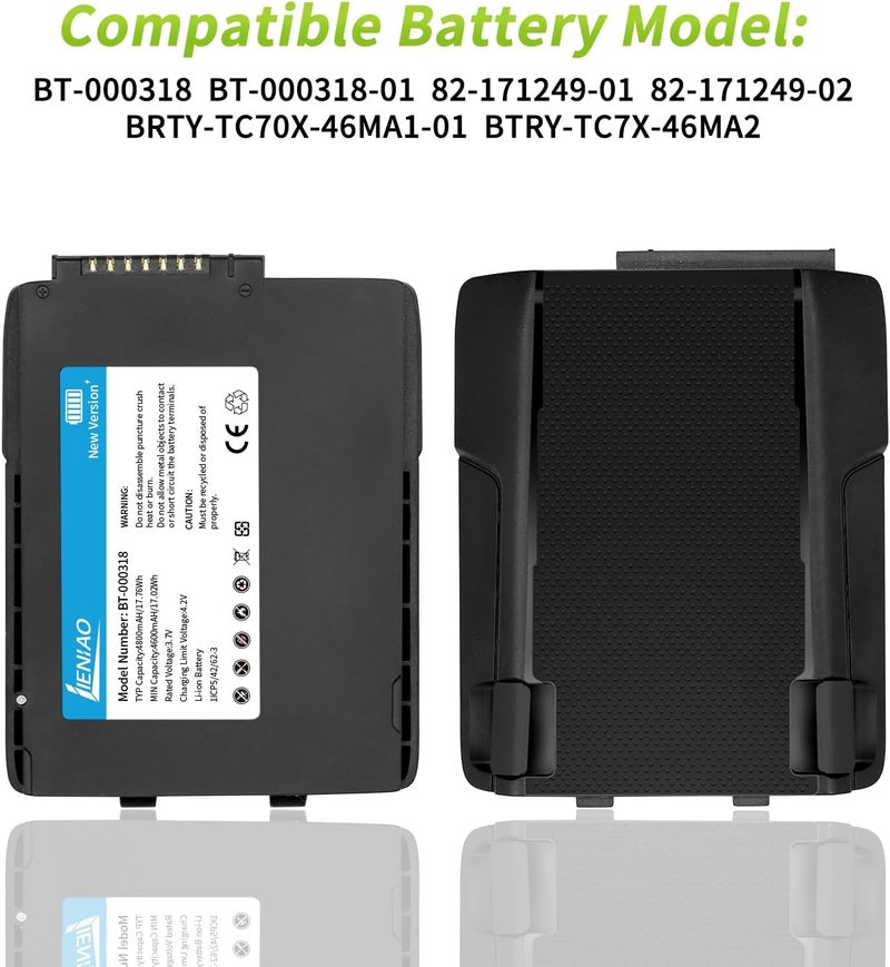 LIENIAO for Zebra Scanner Battery TC77 BT-000318 [New Version 4800mAh] for Zebra TC77 Battery TC70 TC70x TC72 TC75 TC75x TC700H TC700K TC77HL TC720L Barcode Scanner BT-000318-01 (1) - Image 3